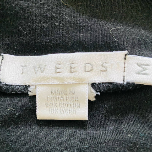 Tweeds Shawl Collar Timeless Wrap Black Cotton Top - Picture 7 of 8